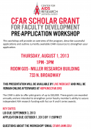CFAR Scholar Grants for Faculty Development Pre-application Workshop with live webcast - image